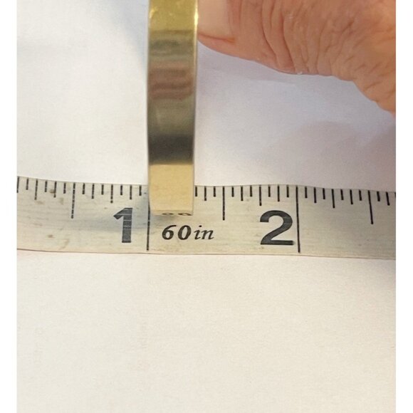 Gold Tone S&S 316L Stainless Steel Industrial Core Modernist Cuff Bracelet - Picture 4 of 8